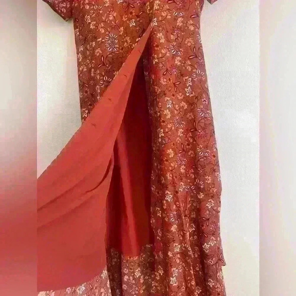 Nanette Lepore Floral Puff Sleeve Wrap Dressin Sierra Size 4 Vintage Inspired - Picture 9 of 11